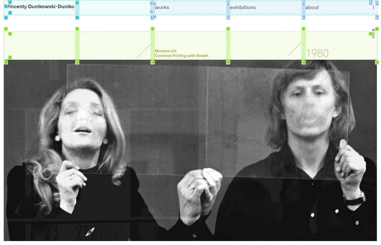 Wincenty Dunikowski-Duniko - Start Page Grid Overlay - Website by Modulus, Kraków. Art direction: Mikołaj Dunikowski and Zofia Dunikowska