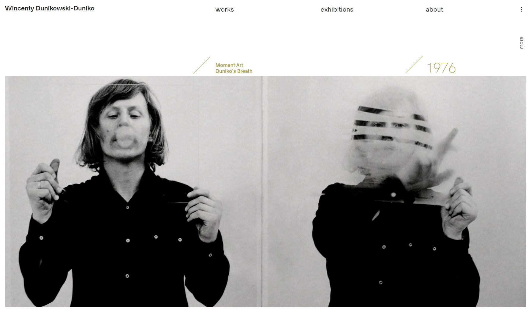 Wincenty Dunikowski-Duniko, Start Page. Website by Modulus, Kraków. Art direction: Mikołaj Dunikowski and Zofia Dunikowska